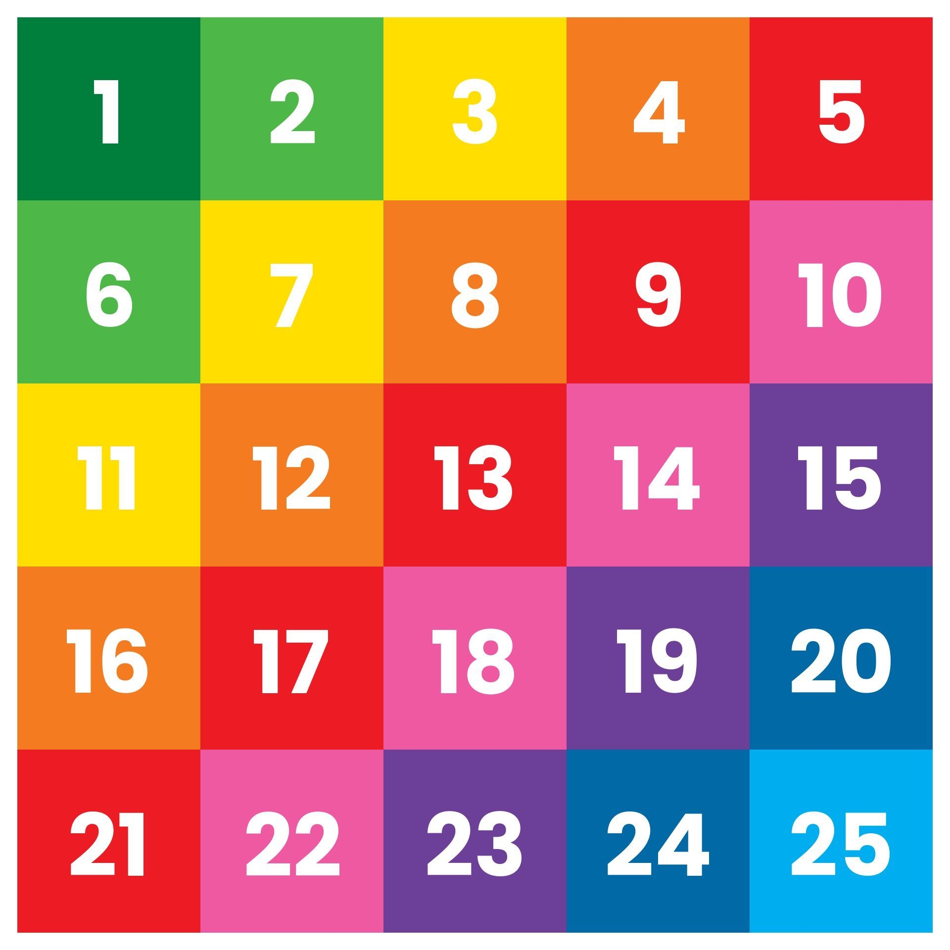Number Grid 1 25 14 Free PDF Printables Printablee