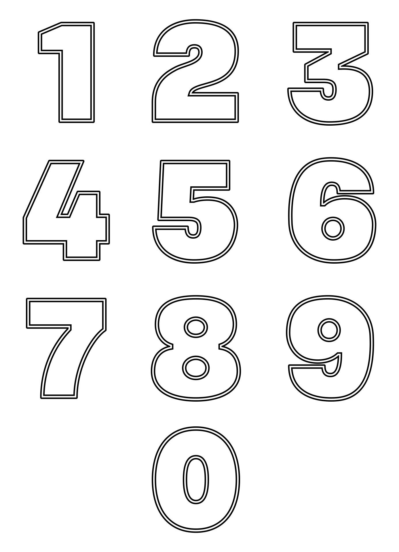 Number Outlines 10 Free PDF Printables Printablee