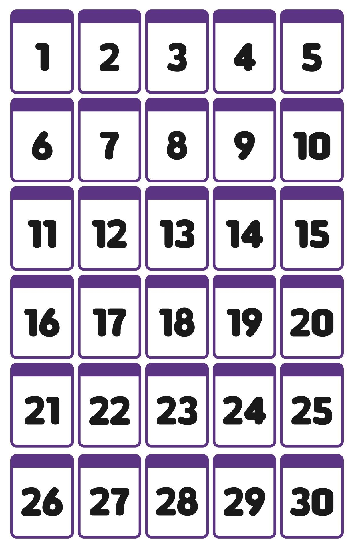 Numbers From 1 30 10 Free PDF Printables Printablee