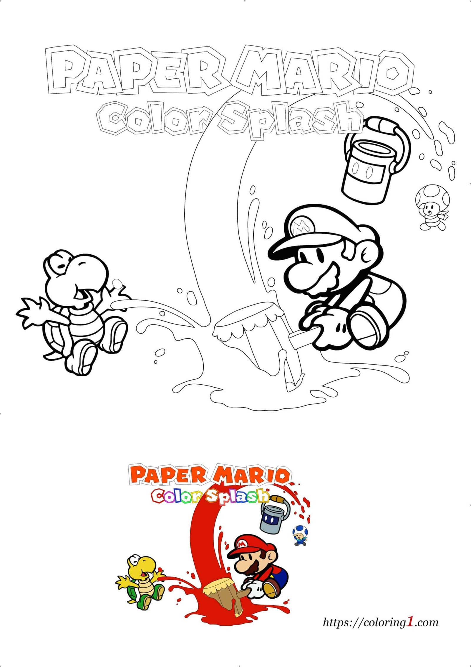 Paper Mario Color Splash Coloring Pages 2 Free Coloring Sheets 2021 