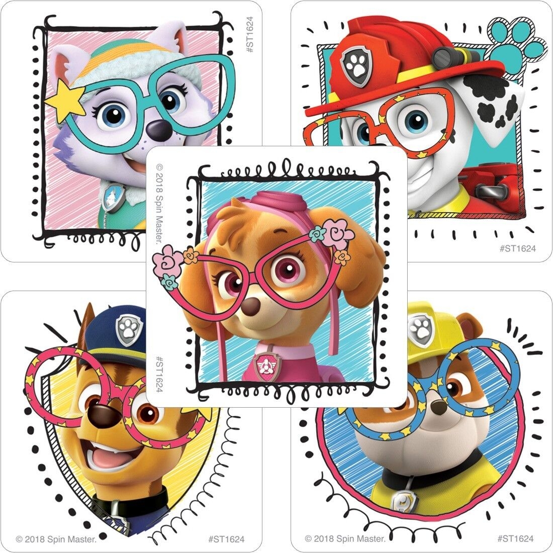 Paw Patrol Stickers X 5 Paw Patrol Glasses Vision Optometrist Rewards Patient EBay