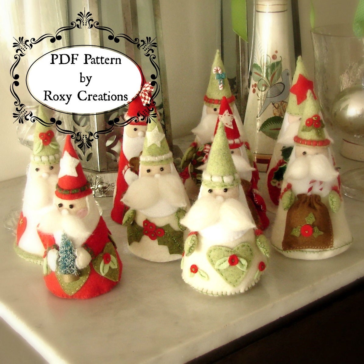 PDF Felt Sewing PATTERN Printable Pattern Santa Christmas Ornaments Felt Pattern Instant Download Great Gift Or Christmas Decor Etsy