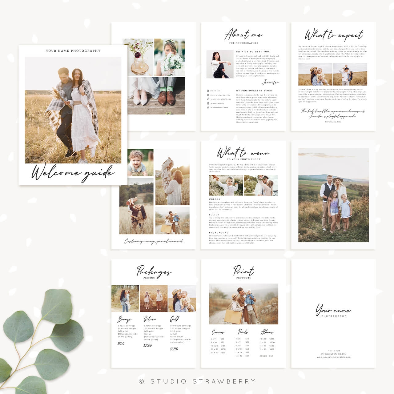 Photographer Welcome Guide Template Strawberry Kit