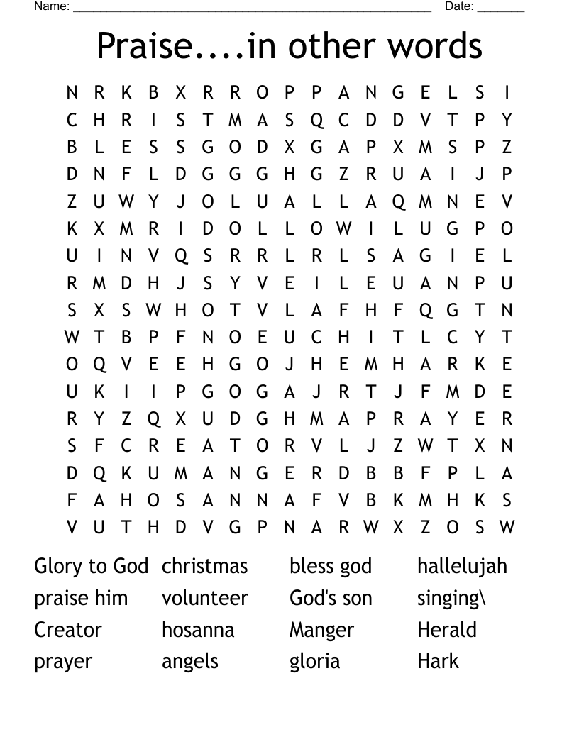 Free Printable Word Search Maker