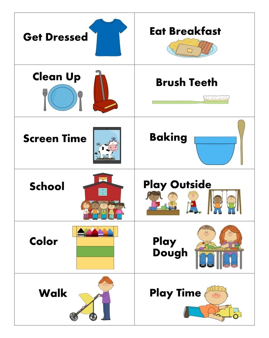 Preschool Visual Daily Schedule 10 Free PDF Printables Printablee