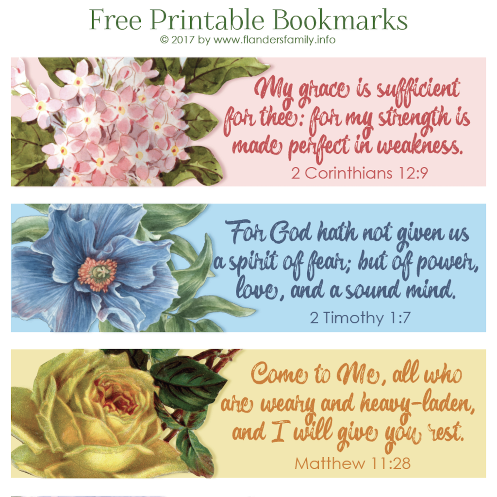 Pretty Printable Scripture Bookmarks Flanders Family Home Life