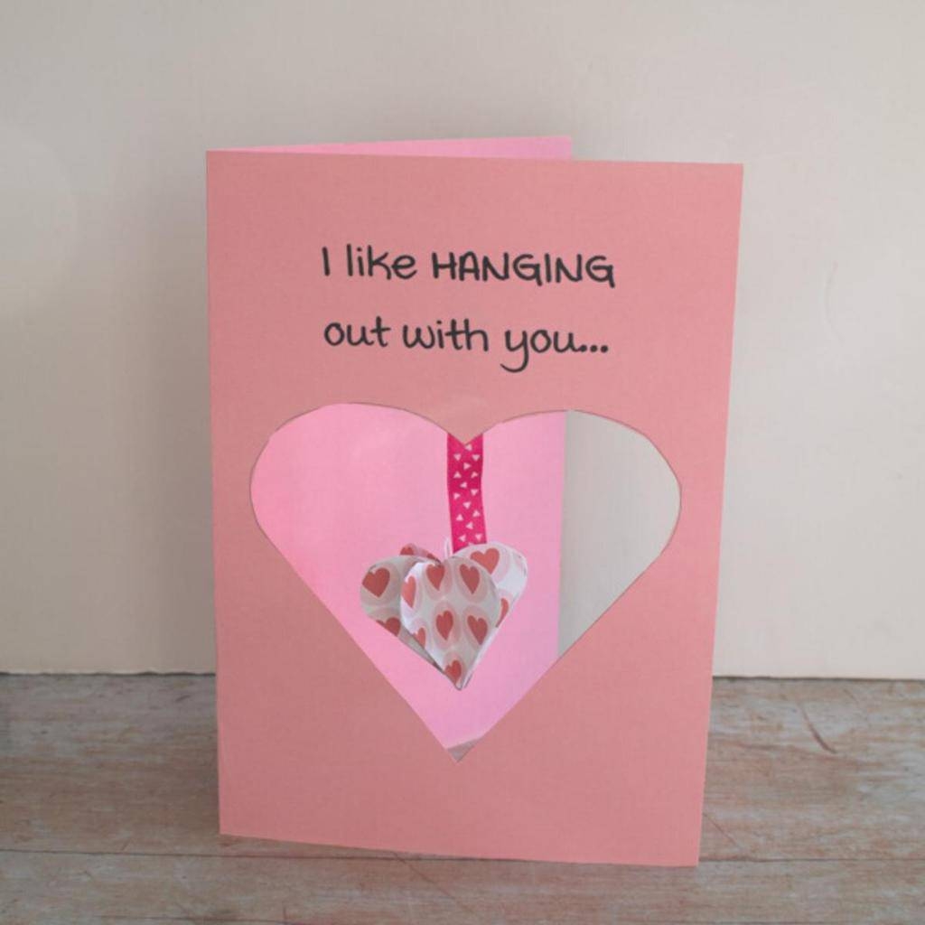 Printable 3D Hanging Heart Valentine s Day Card To Make With Kids