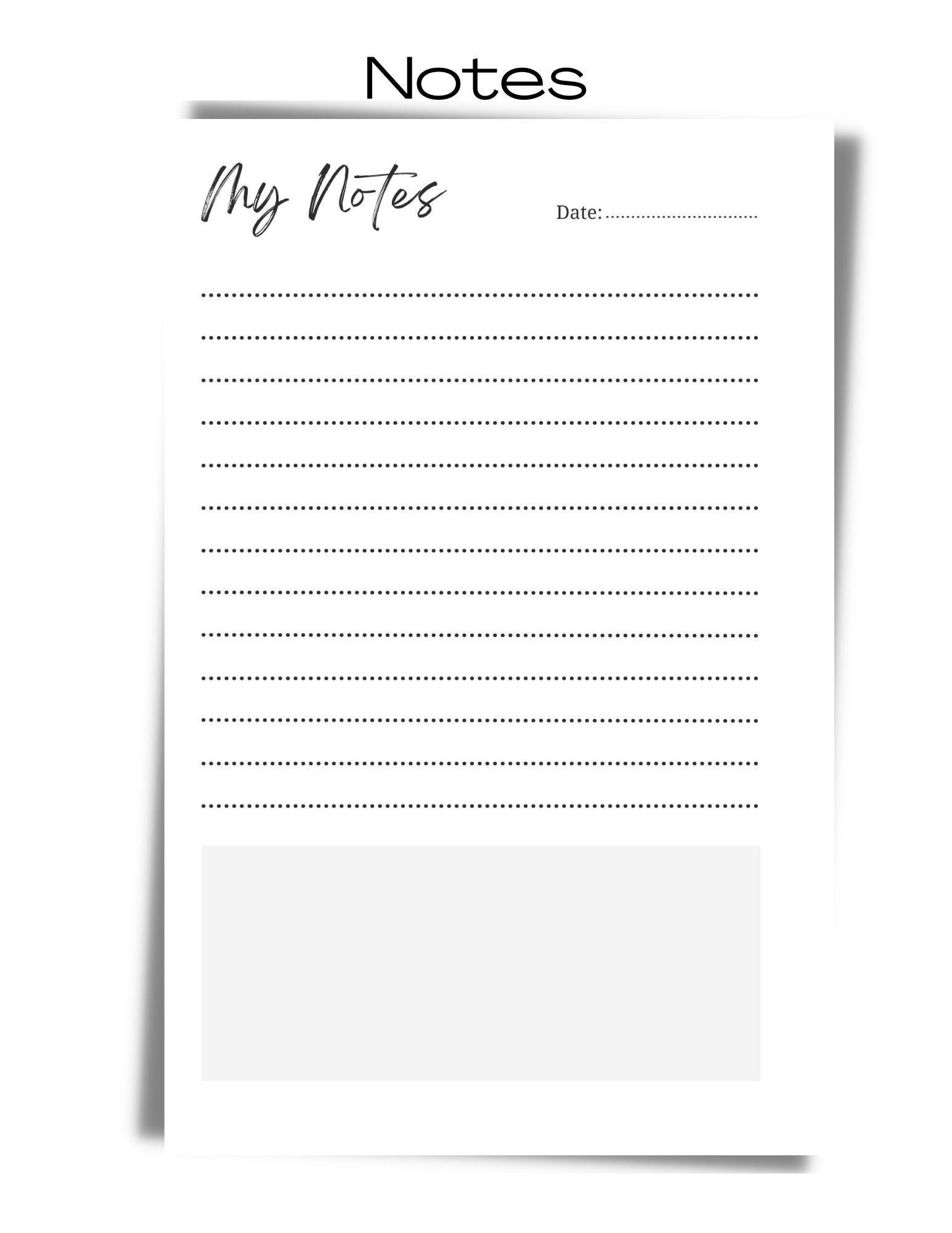 PRINTABLE BLANK Notes diary Page Template Printable Planner Instant Download Template Pdf Organize Etsy