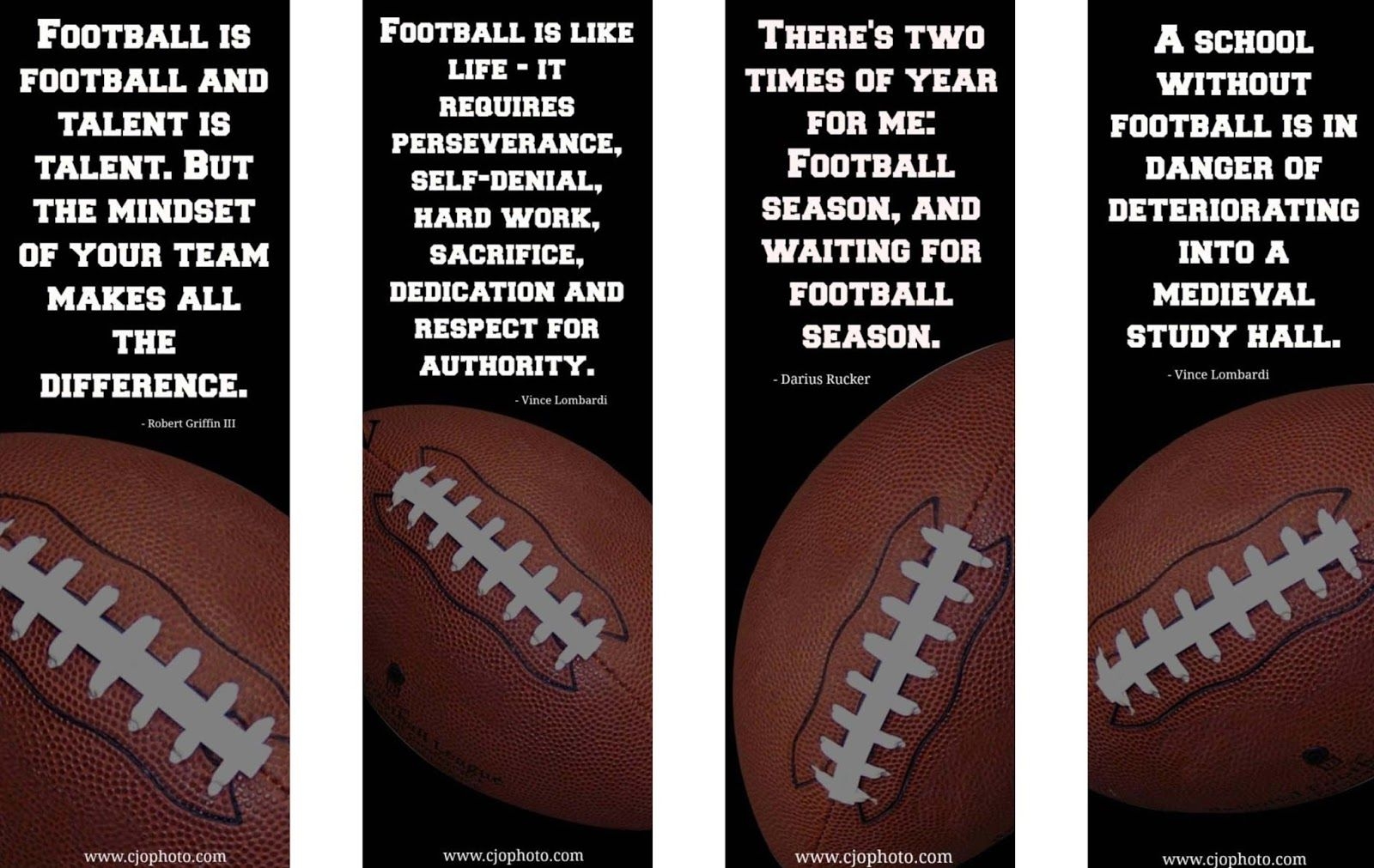 Printable Bookmarks Football Quotes