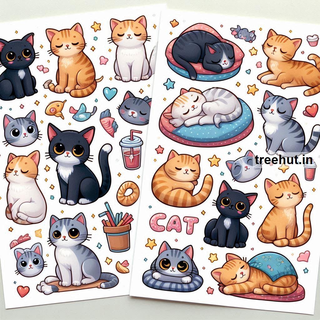 Printable Cat Stickers And 50 Pets Craft Activities For Kids Adults Family Time And Classroom Activities