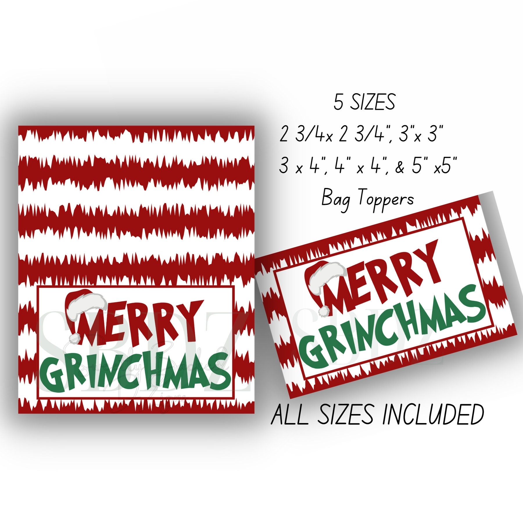 Printable Christmas Bag Topper Bundle christmas Bag Topper bag Topper Etsy