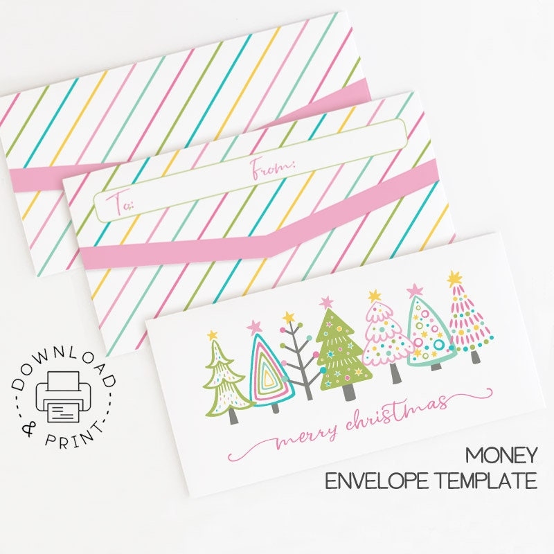 Printable Christmas Money Gift Envelope Cash Holder Instant Download PDF Etsy