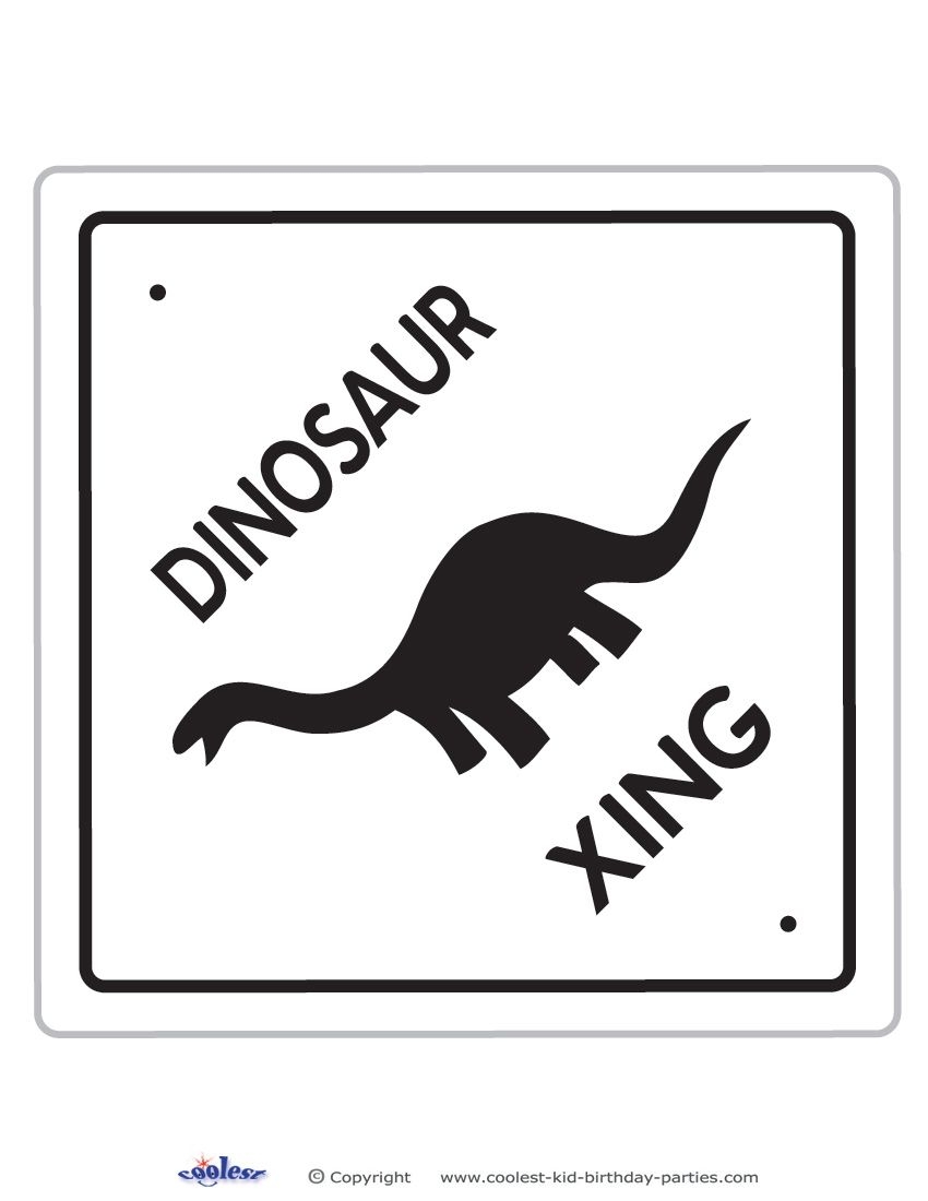 Printable Dinosaur Crossing Decoration