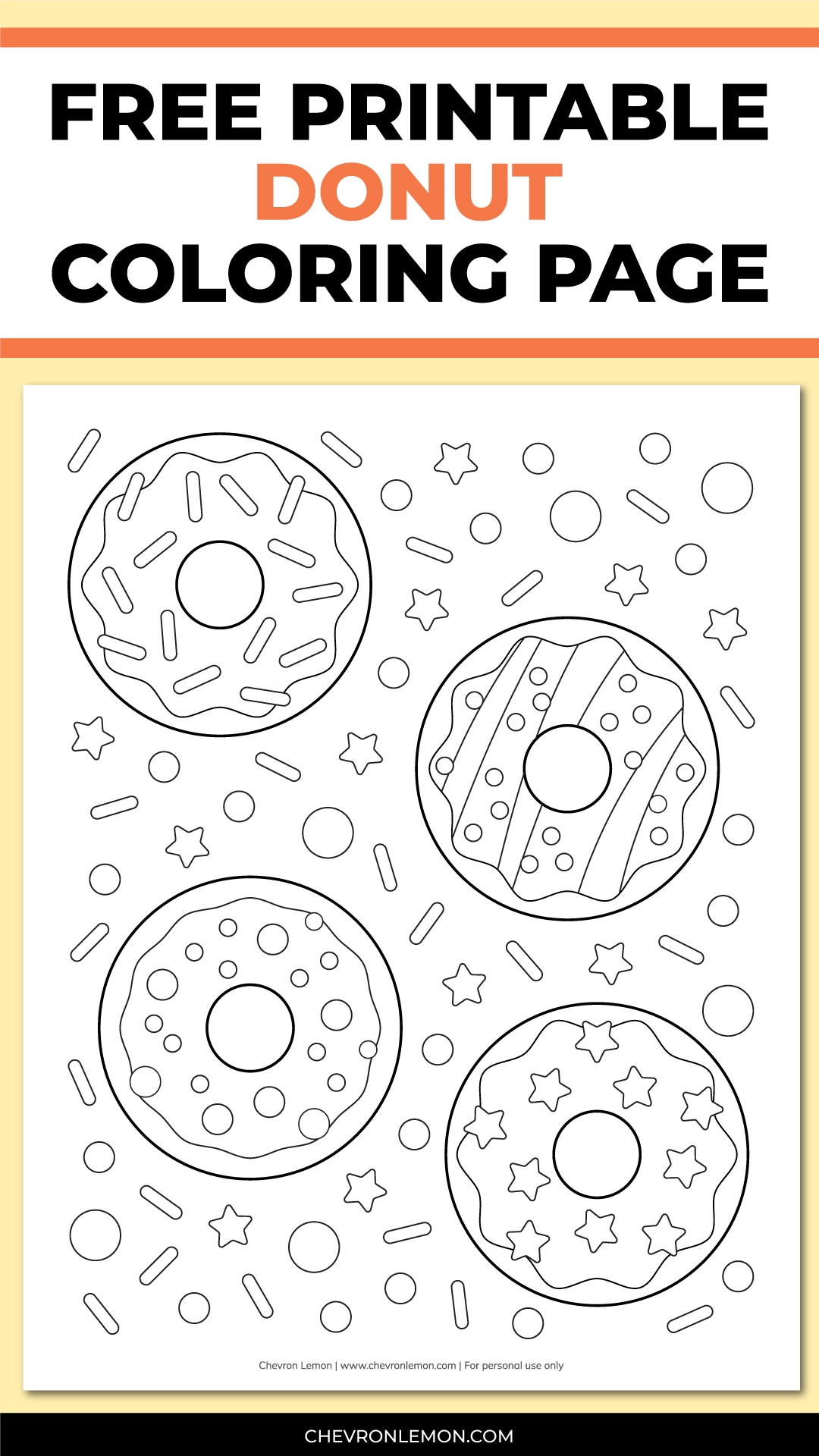 Free Printable Donut Coloring Pages