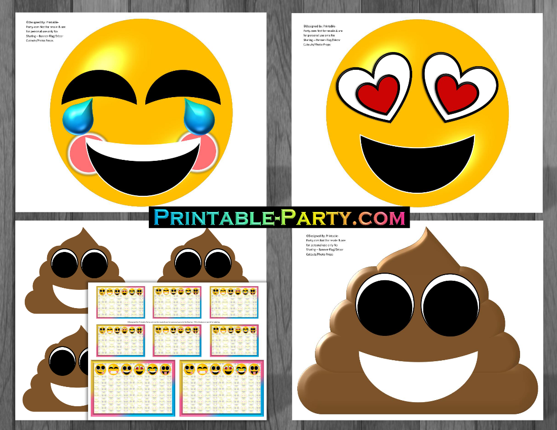 Printable Emoji Birthday Party Decorations Emoji Party Supplies Emoticon
