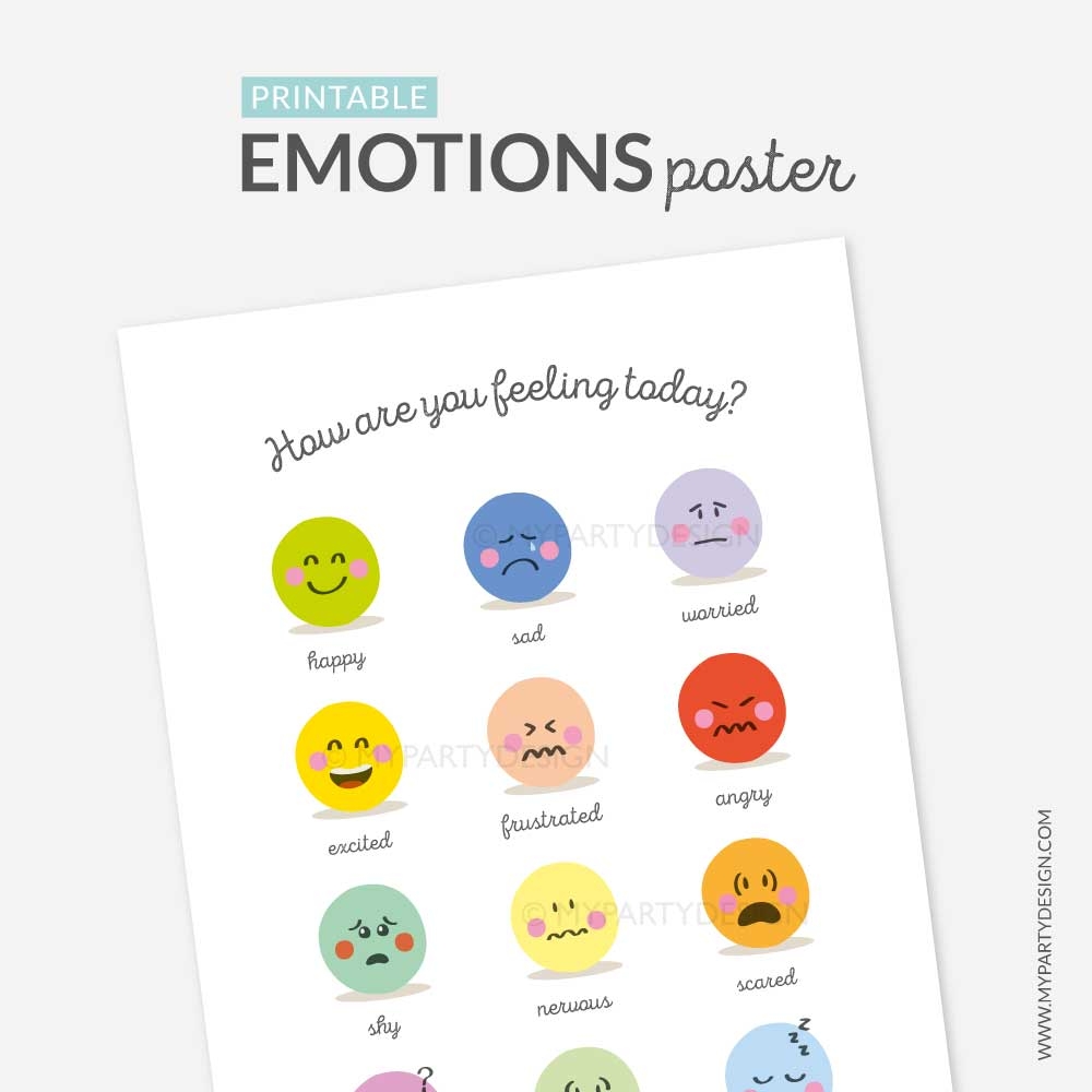 Printable Feelings Chart Learning Printables My Party Design