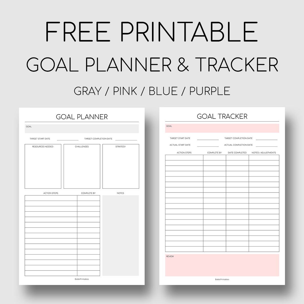 Free Printable Goal Chart