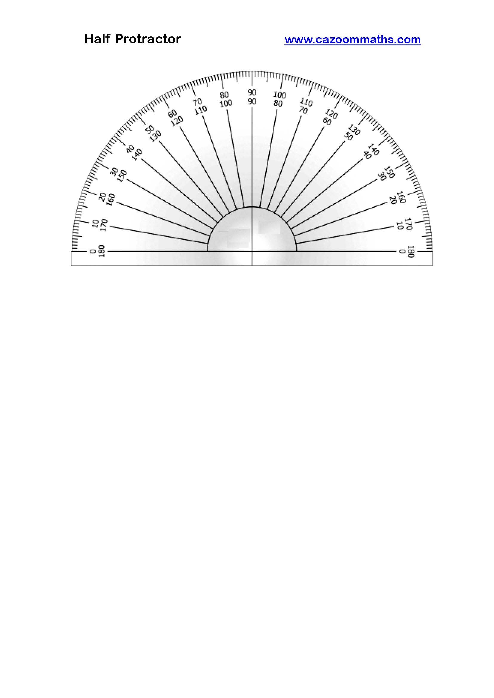 Printable Half Protractor FREE Teaching Resources