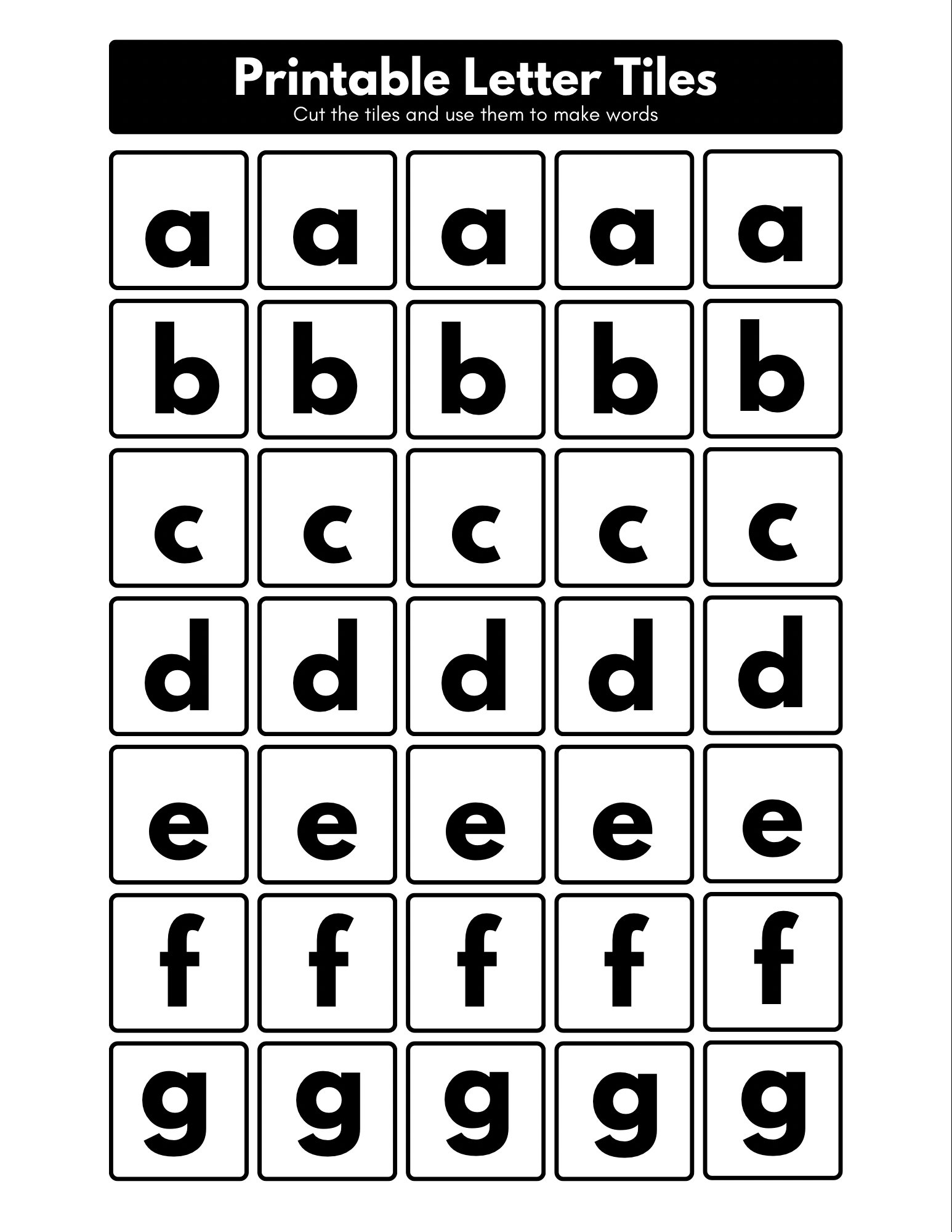 Printable Letter Tiles Etsy