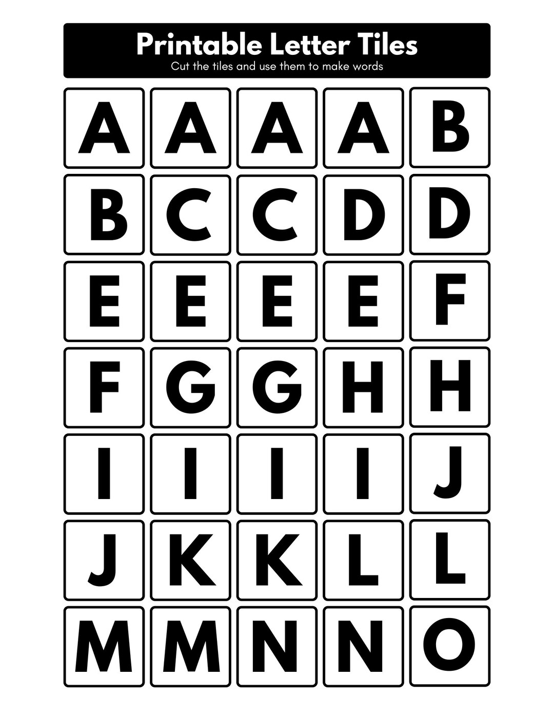 Printable Letter Tiles Etsy
