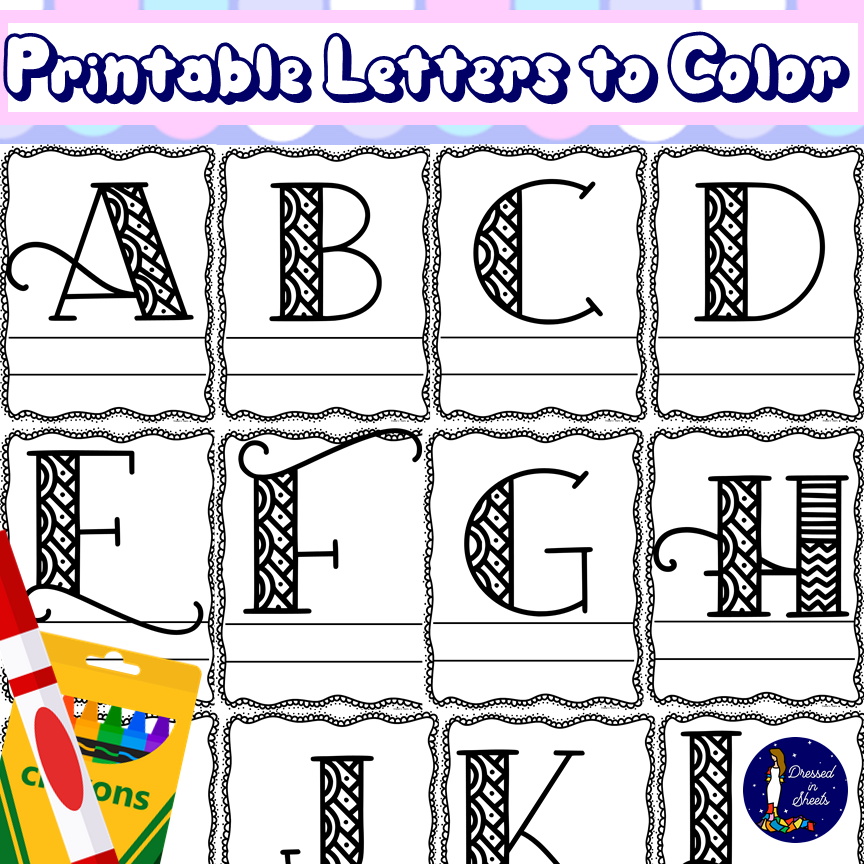 Printable Letters To Color Monogram Style Payhip