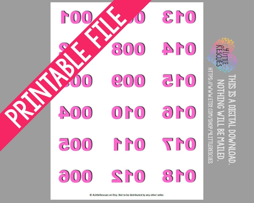 Printable Live Facebook Sales Reverse Numbers 1 500 Mirror Image Tags Pink And Gold Black And Pink Printable PDF Jewelry Sale Etsy