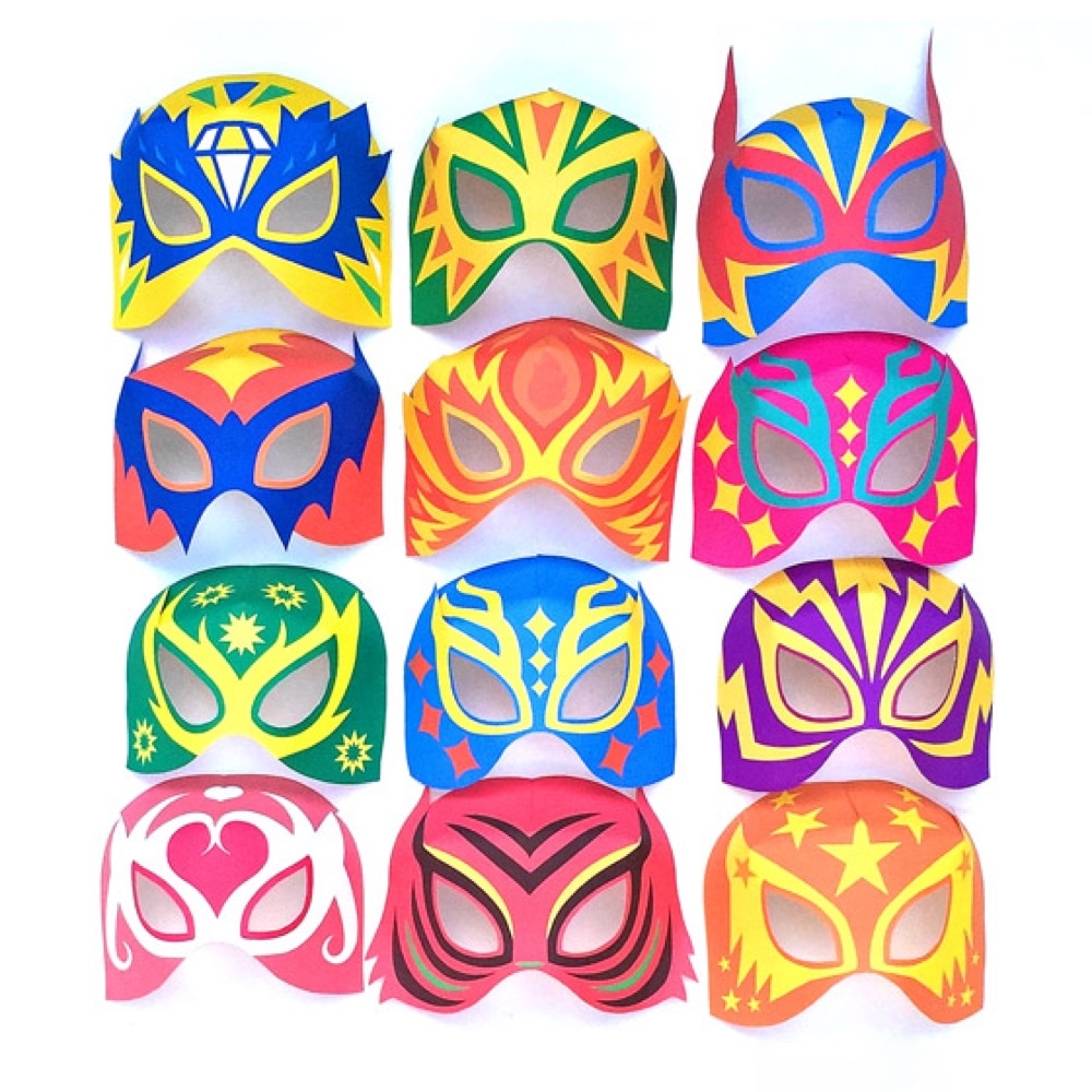 Printable Lucha Libre Masks DIY Mask Costumes Happythought