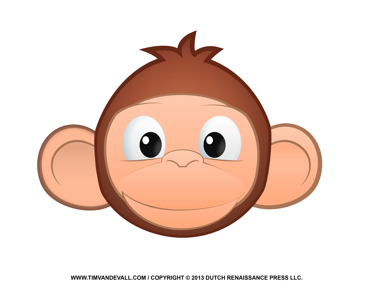 Printable Monkey Clipart Coloring Pages Cartoon Crafts For Kids