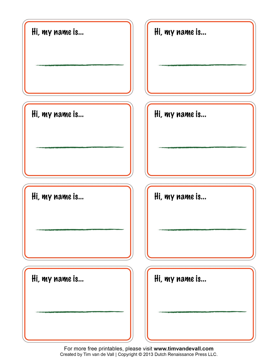 Free Printable Name Labels