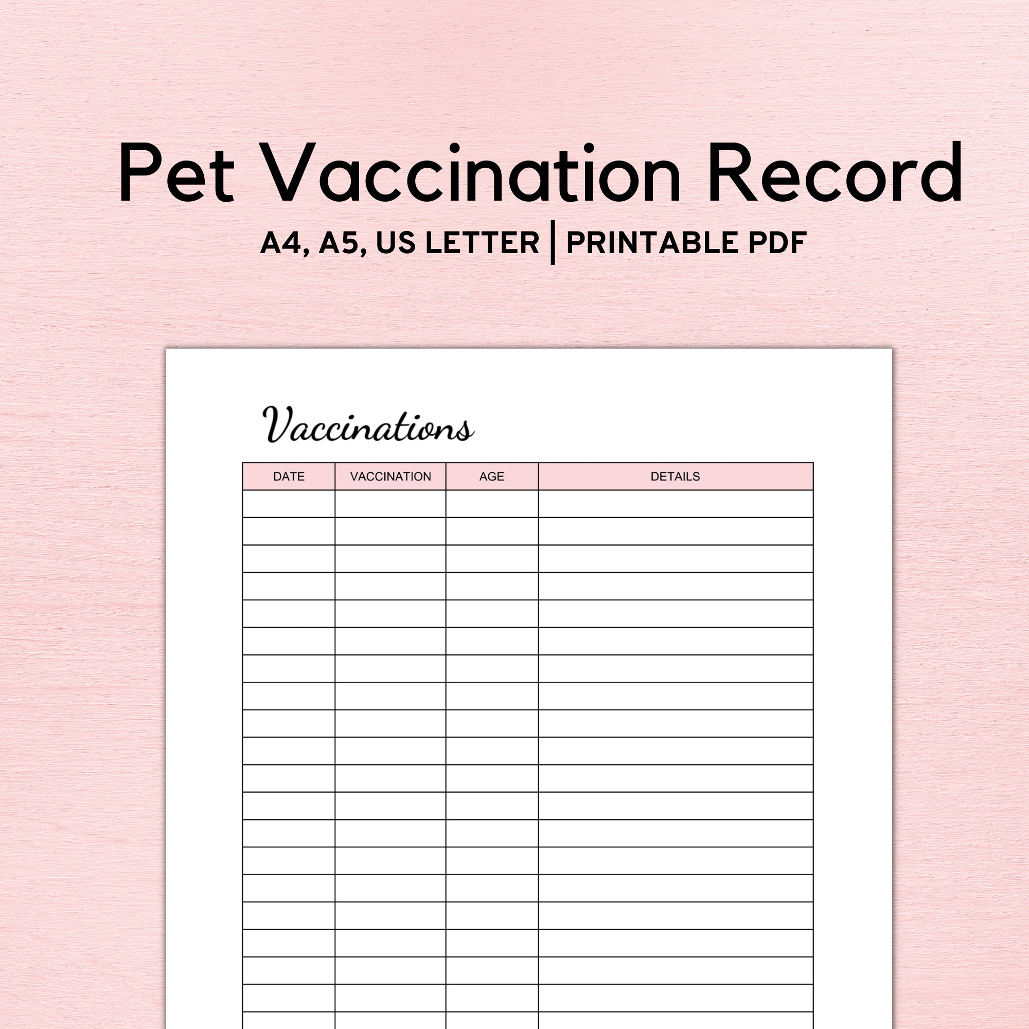 Free Printable Dog Medical Record