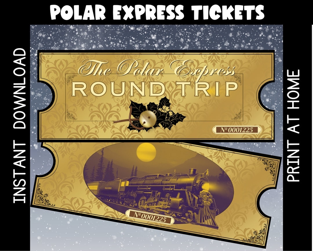 Printable Polar Express Train Ticket The Polar Express Christmas Movie Ticket Train Ride Ticket Polar Express Idea Instant Download Etsy