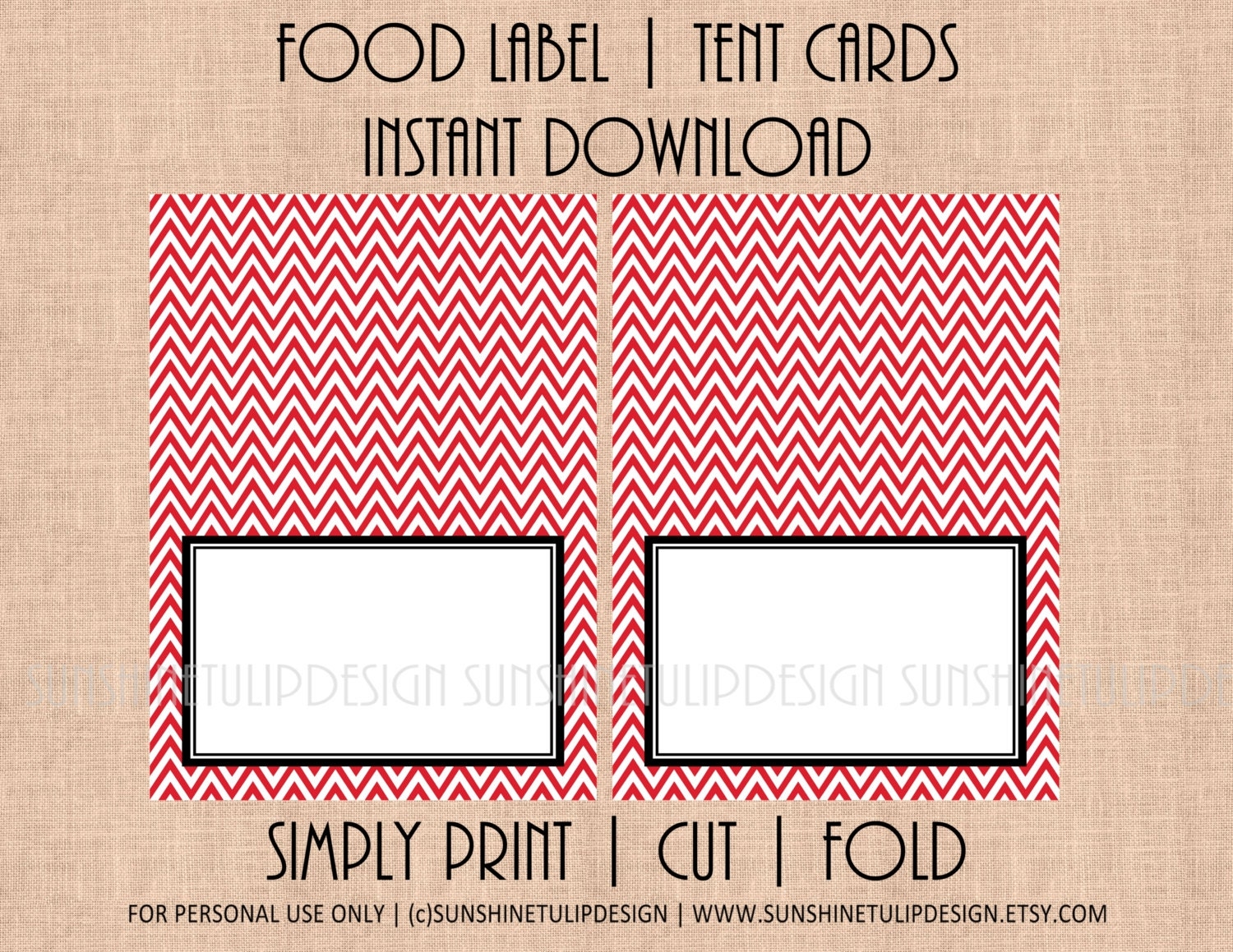 Printable Red Chevron Party Table Tent Cards Printable Blank Red And White Buffet Cards Printable Food Labels By SUNSHINETULIPDESIGN Etsy Denmark