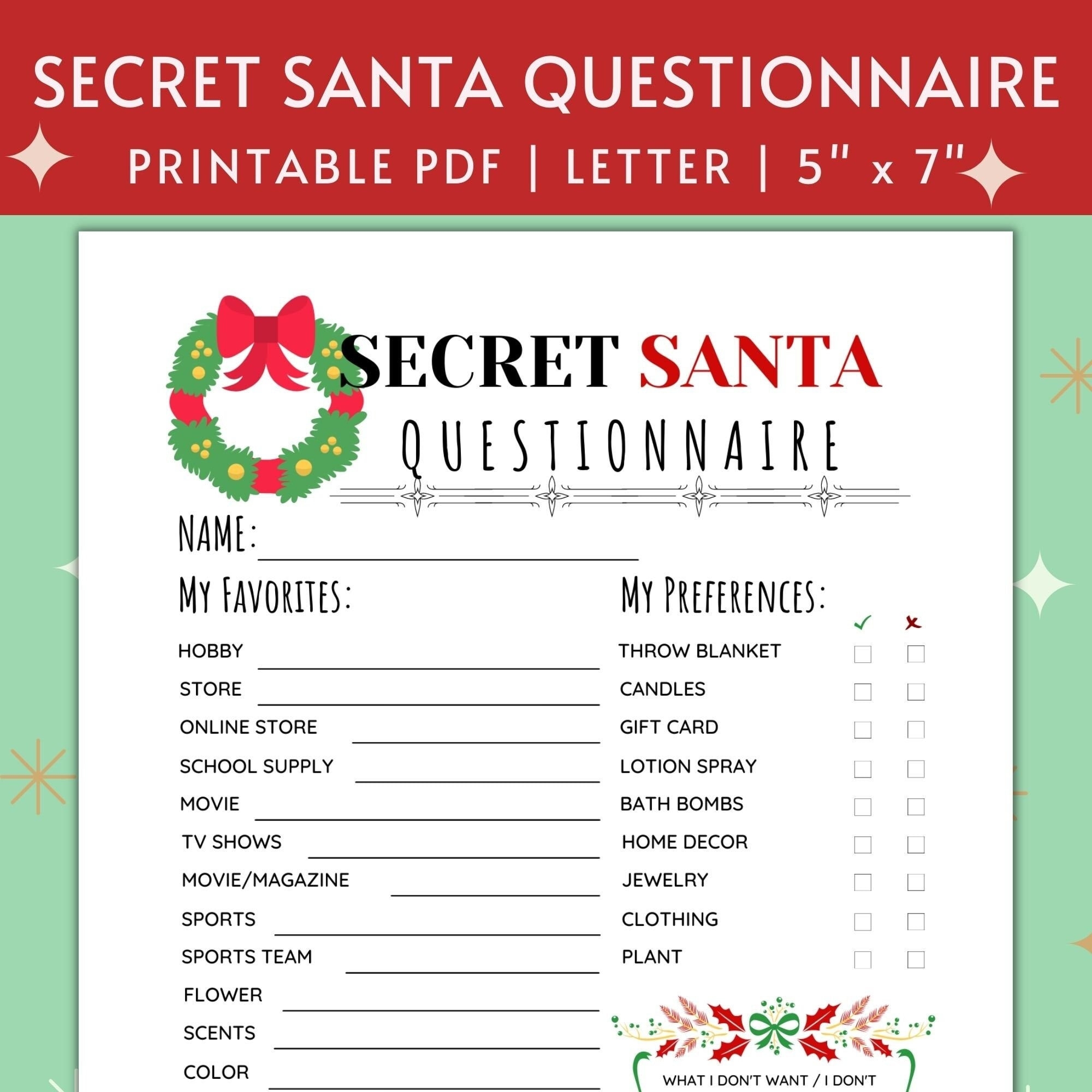Free Printable Secret Pal Cards