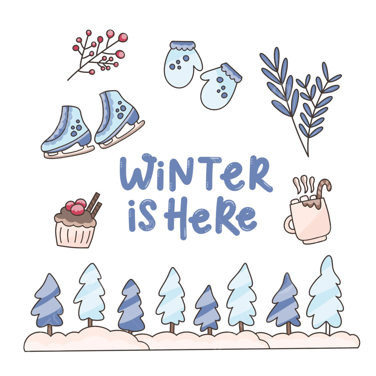 Printable Stickers Winter Decoration Ideas Winter Clipart Decoration Winter Element Winter PNG Transparent Clipart Image And PSD File For Free Download