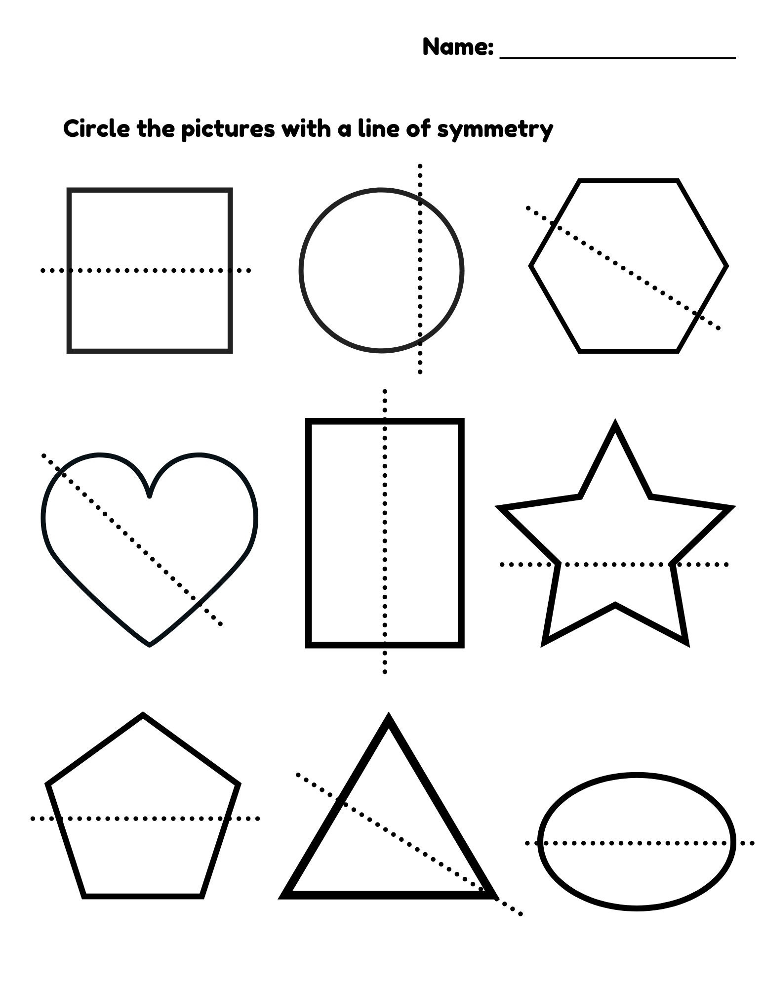 Printable Symmetry Worksheet With 2D Shapes Etsy Sweden