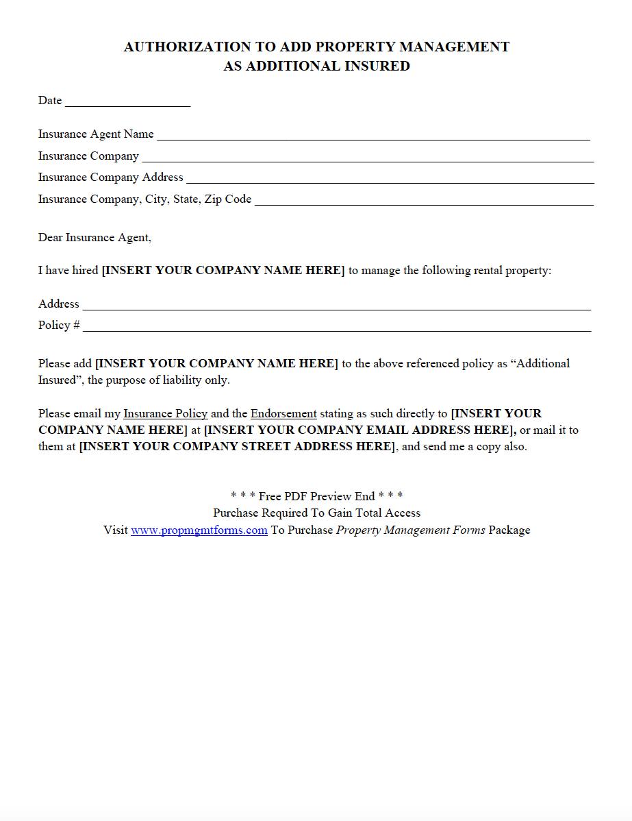 Free Printable Property Management Forms