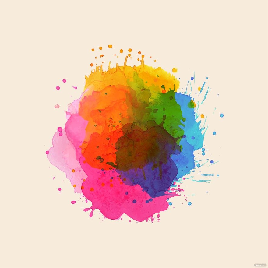 Rainbow Color Splash Vector In Illustrator SVG JPG PNG EPS Download Template