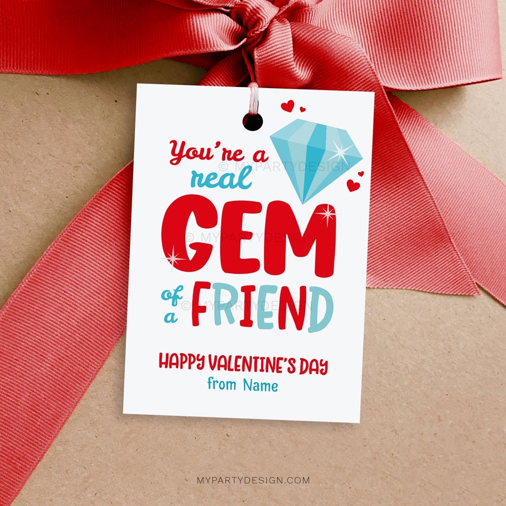 Real Gem Of A Friend Valentines Printable Tags My Party Design