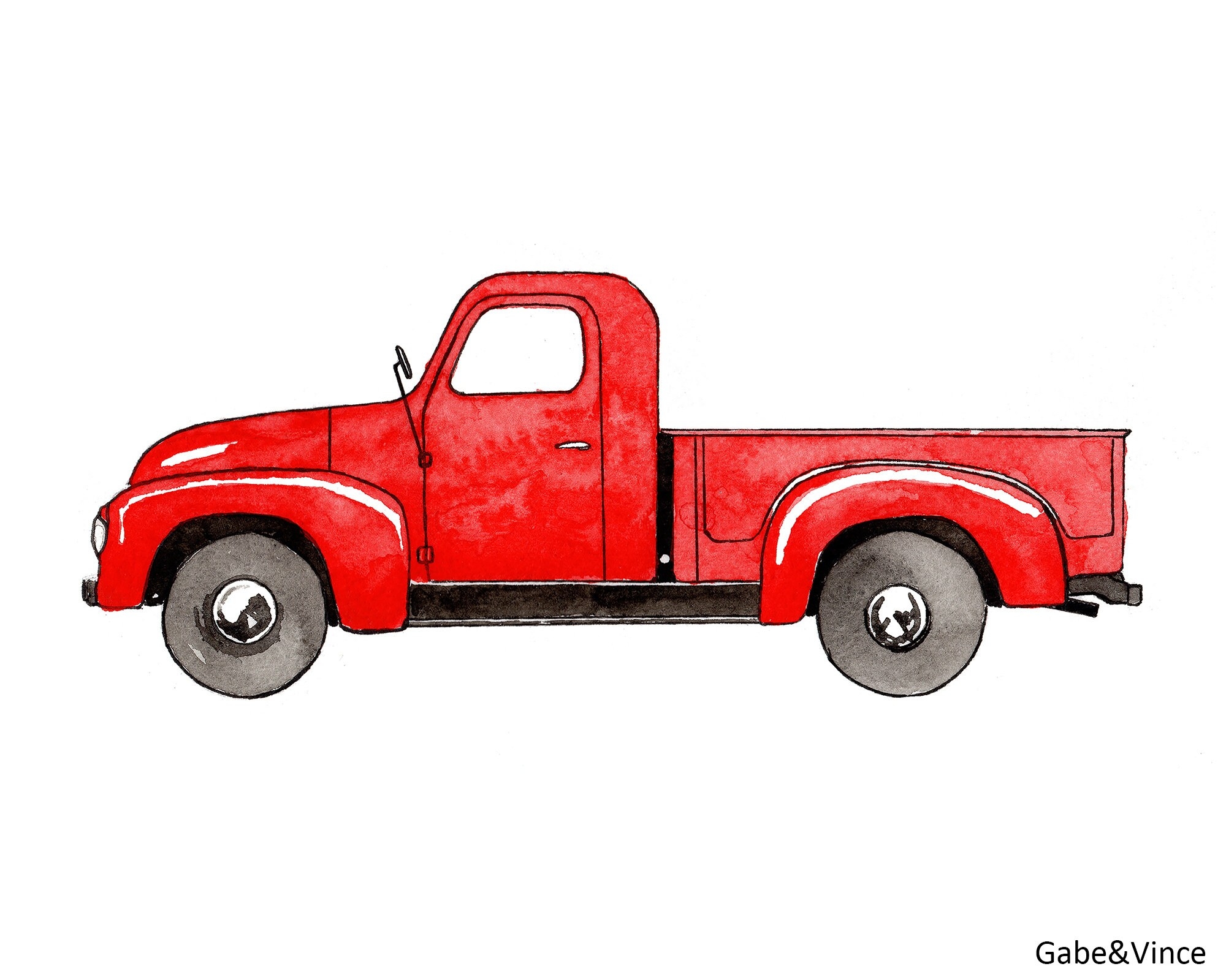 Red Truck Print Printable Watercolor Boys Wall Art Kids Room Wall Art Transportation Watercolor Print INSTANT DOWNLOAD Etsy