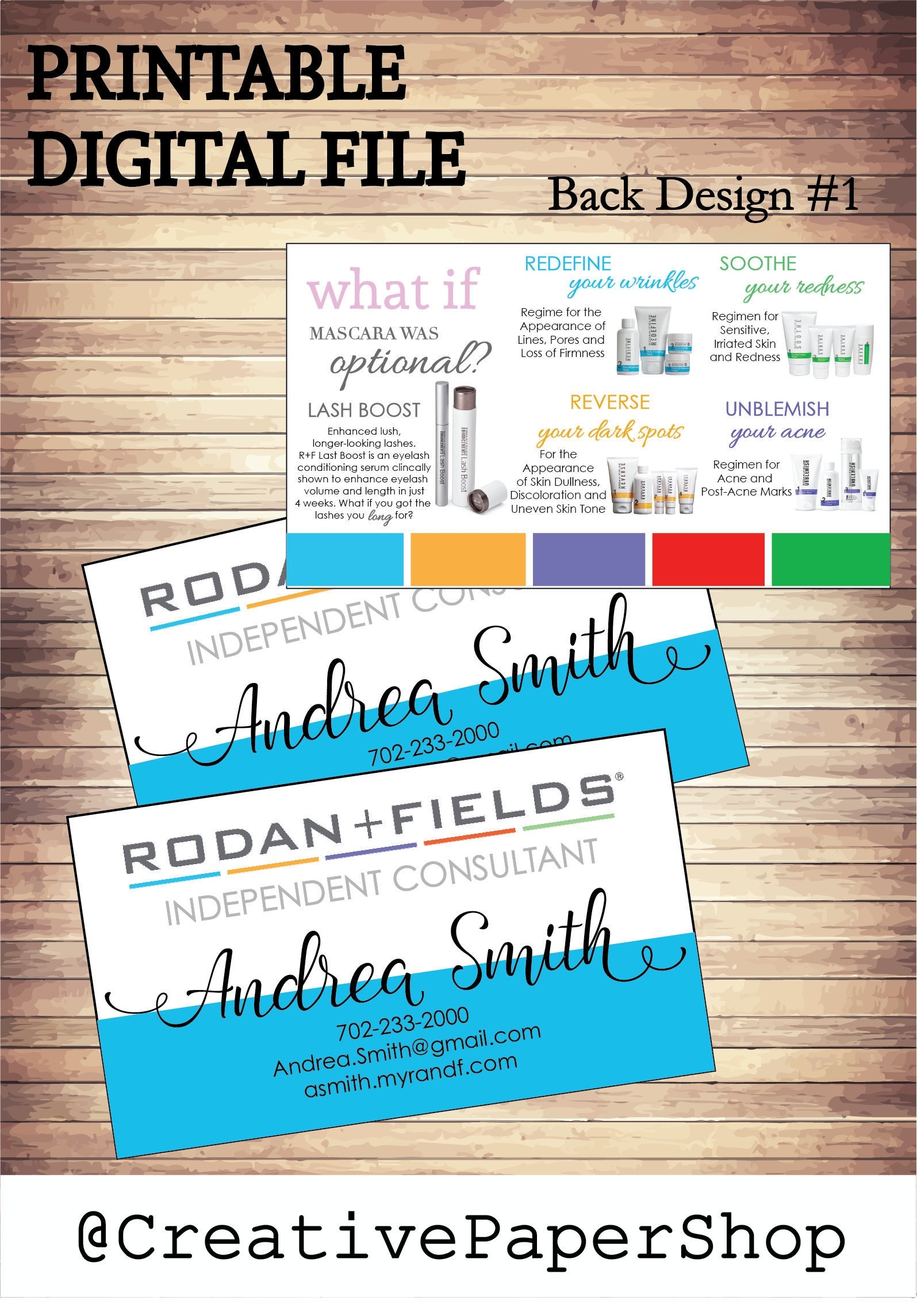 Rodan And Fields Rodan Fields Skin Care Products Printable Rodan And Fields Business Cards RF RF Consultant Etsy