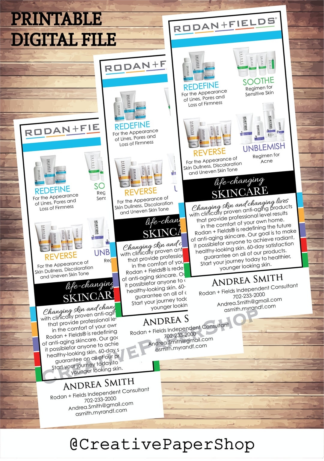 Rodan And Fields Rodan Fields Skin Care Products Printable Rodan And Fields Flyers Etsy