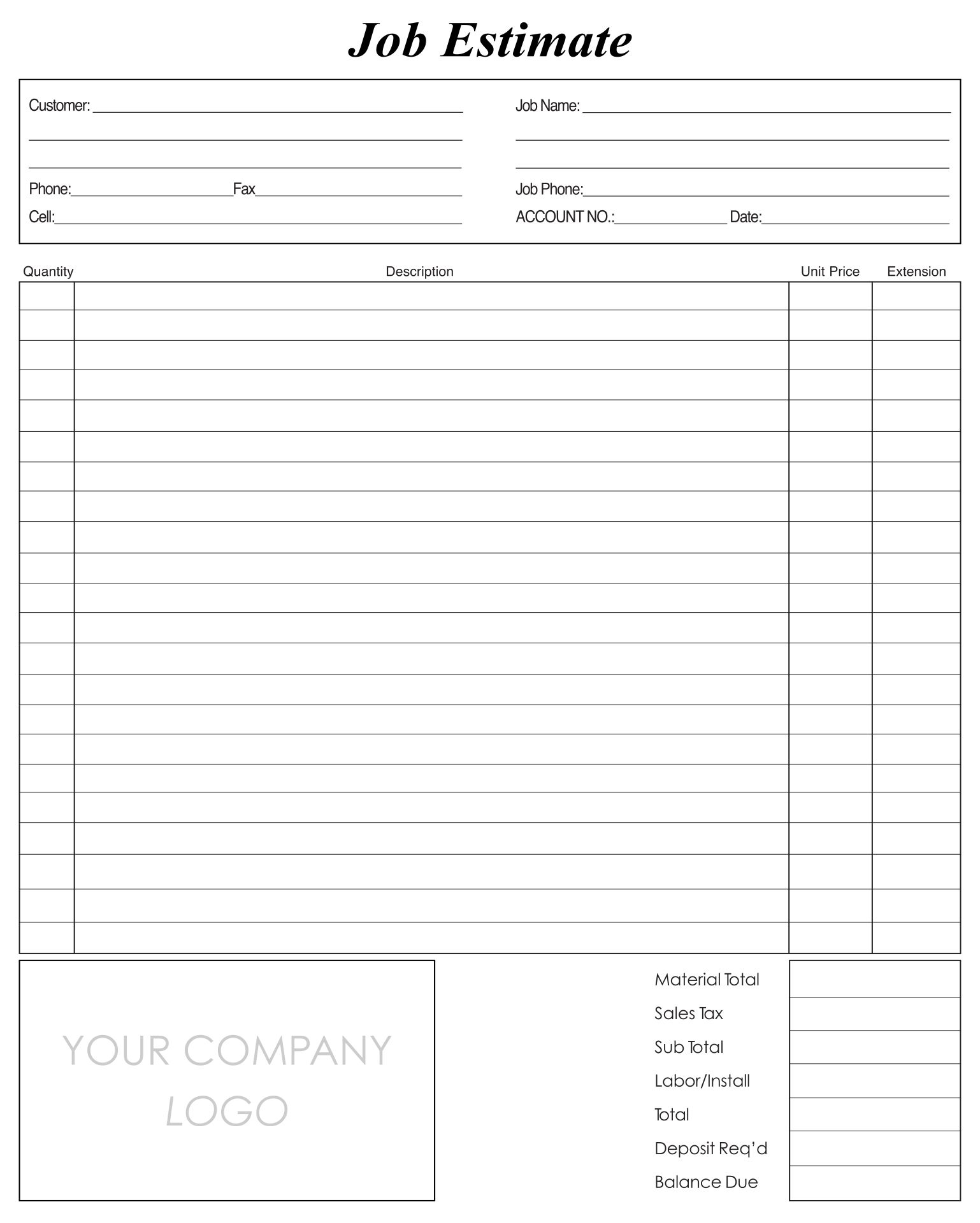 Roofing Estimate Templates 10 Free PDF Printables Printablee