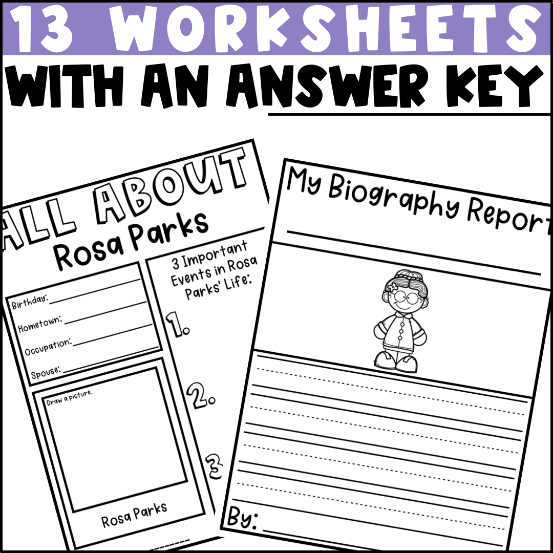 Rosa Parks Printable Worksheets Free