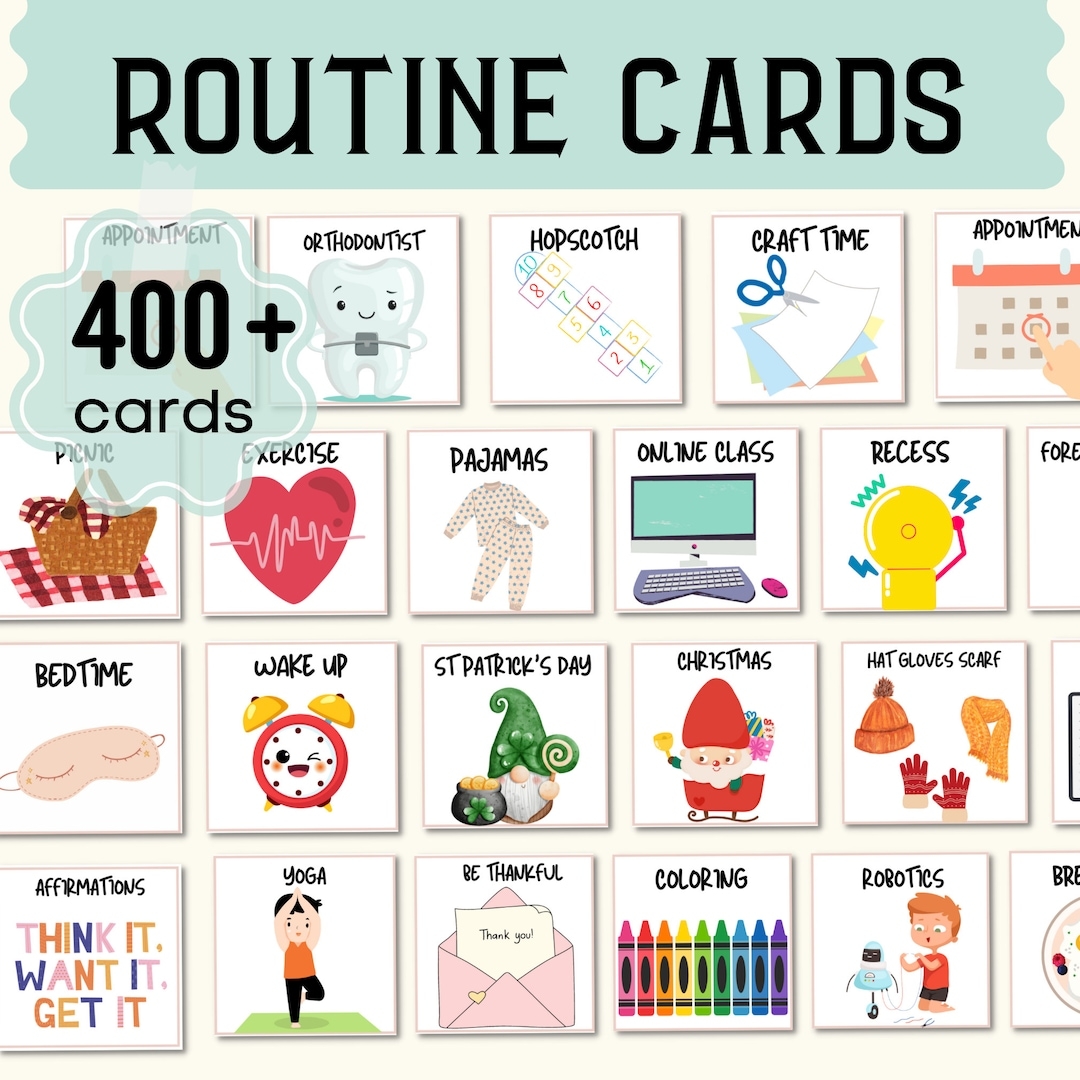Routine Cards Visual Schedule Toddler Routine Cards School And Chore Cards Editable Printable Kindergarten Preschool Homeschool PDF Etsy