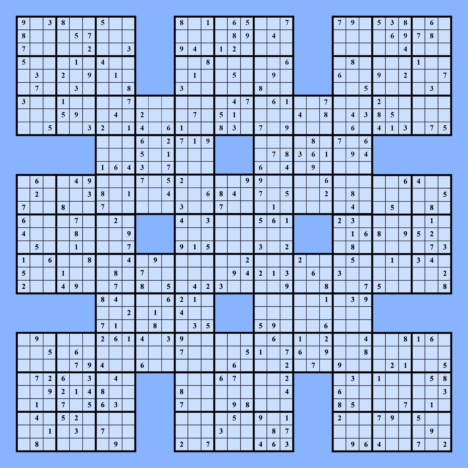 Free Printable Samurai Sudoku