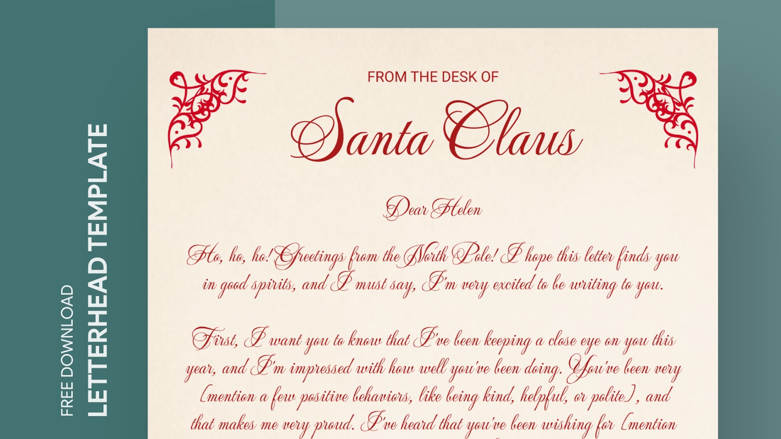 North Pole Letterhead Free Printable