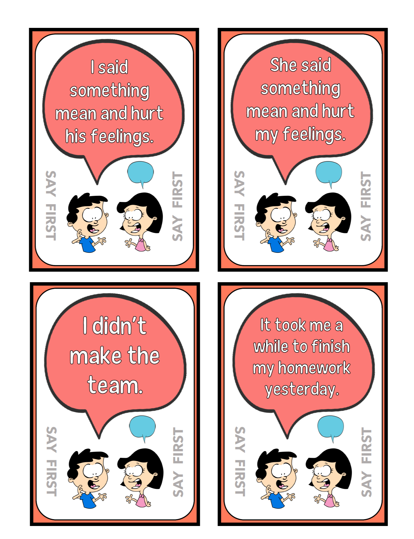 Say Next A Social Skills Game Printable 