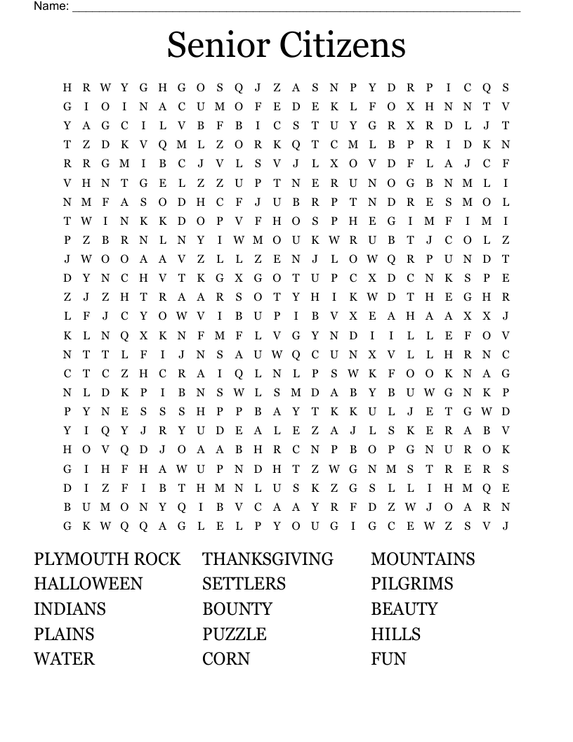 Free Printable Puzzles For Seniors