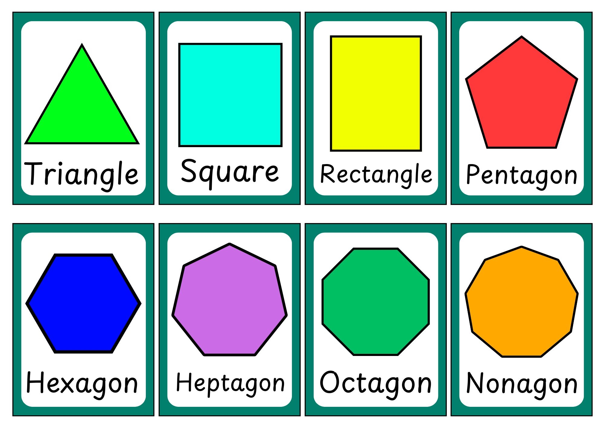 Shapes Flashcards 2D 3D Free Printables Teach Prints