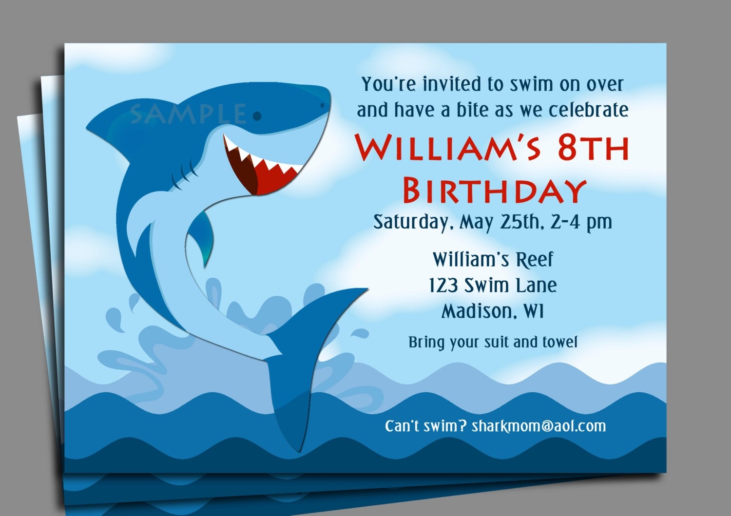 Free Printable Swim Party Invitations